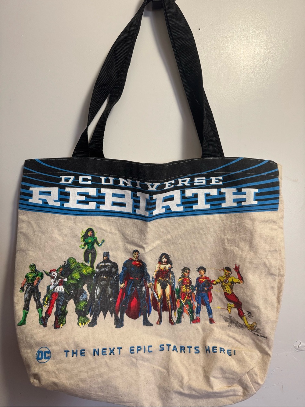 DC Universe Rebirth superheroes canvas Tote Bag - The Next Epic - EUC